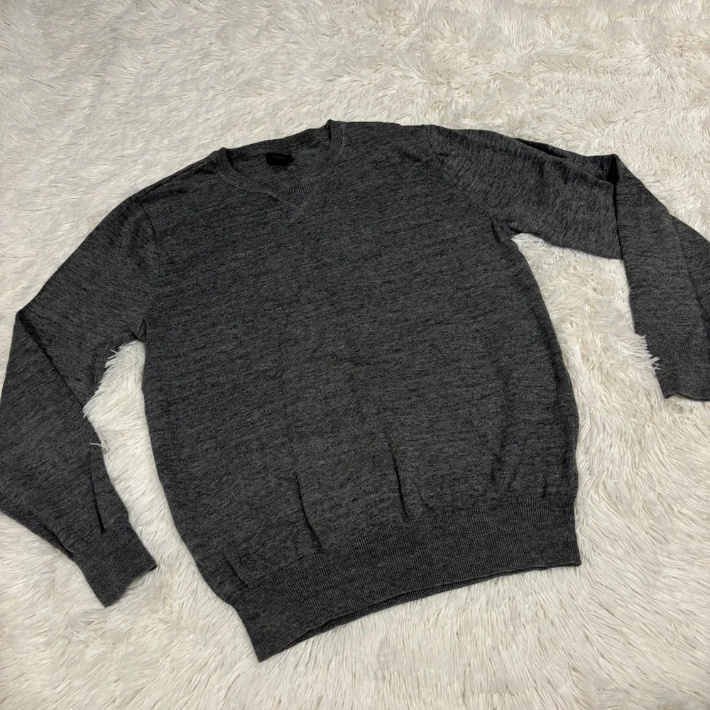 J. Crew Men’s Cotton Crew Neck Raglan Sweater Gray Size Small